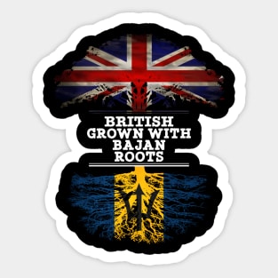 British Grown With Bajan Roots - Gift for Barbados With Roots From Bajan Sticker